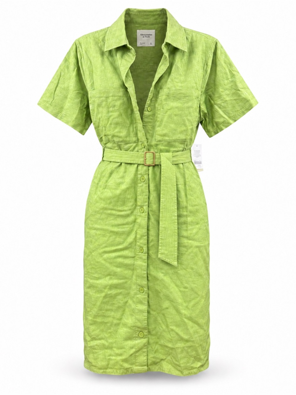 NWT Abercrombie & Fitch Green Belted Utility Shirt Dress Size Small